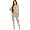 Leg Avenue - Bas & Gants Crop Top Bleu